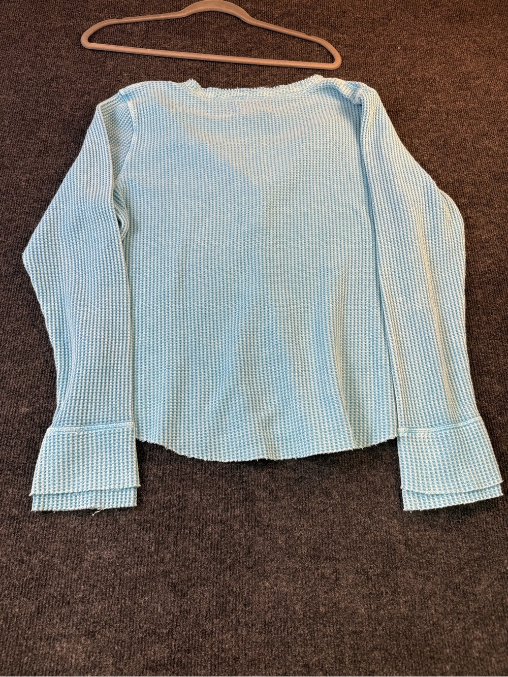 Dear John Turquoise blue Blue Waffle Knit Henley top